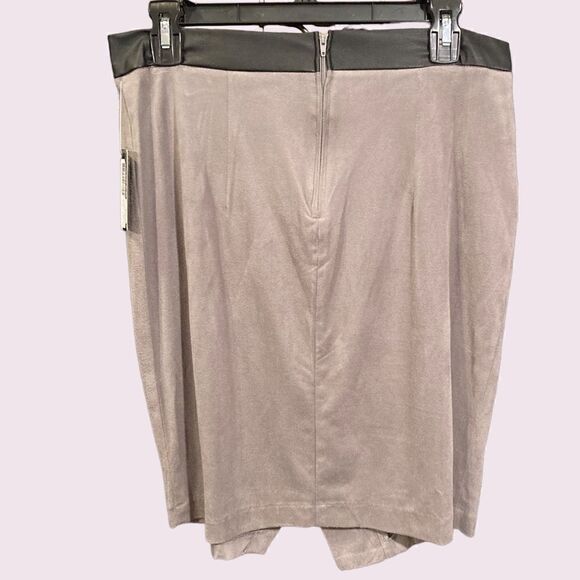 NWT Faux Leather and Suede Asymmetrical Skirt - Picture 3 of 10